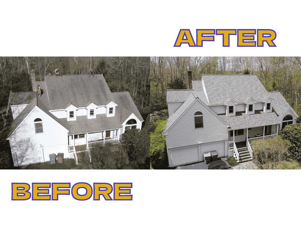 East Lyme Roof Replacement Before and After Photo